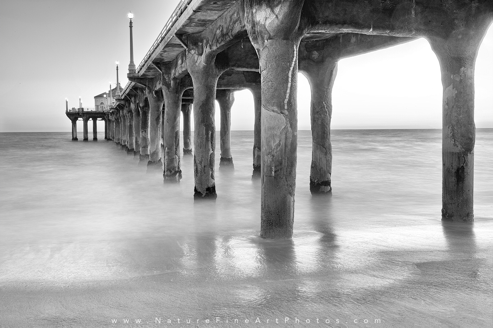 Black and White Photo of Manhattan Beach Pier