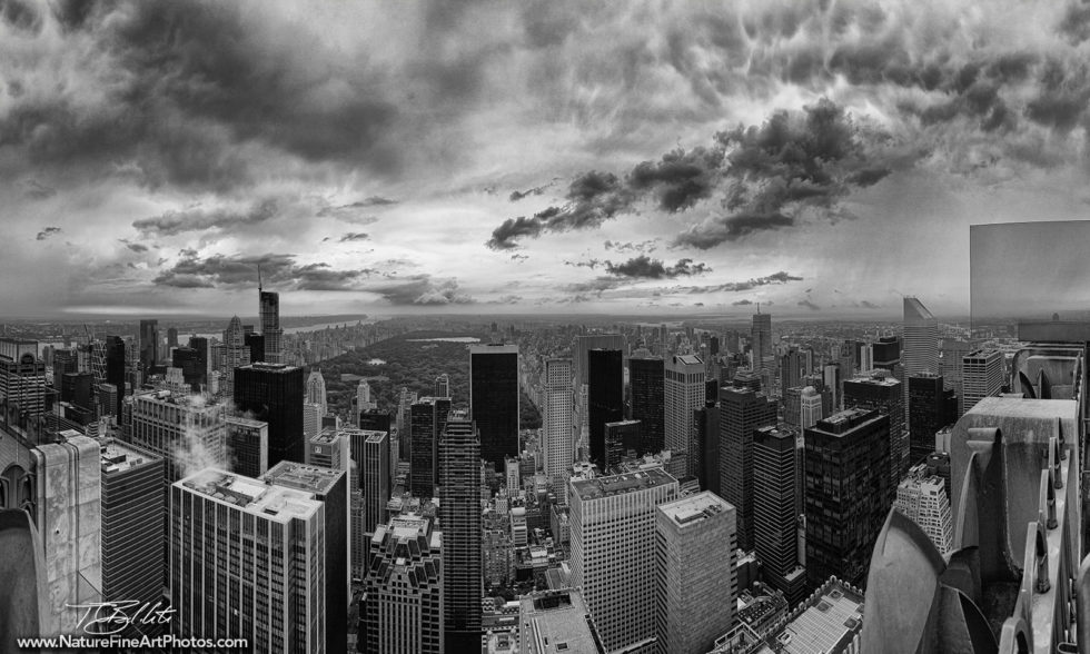 Black and White Photo from the Top of the Rock