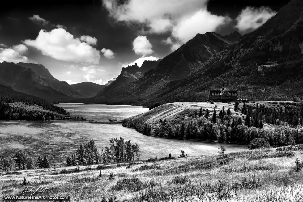 Black and White Photo of Wateron Lake