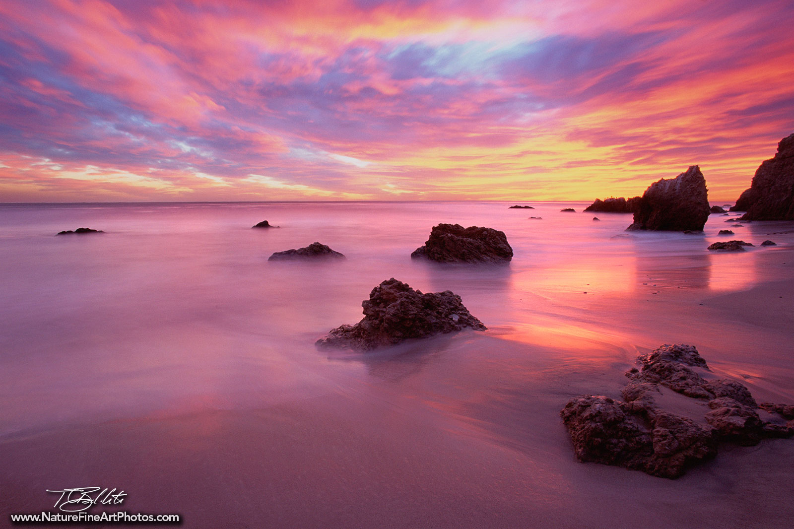 El Matador Beach Sunset Burst Photo | Nature Photos