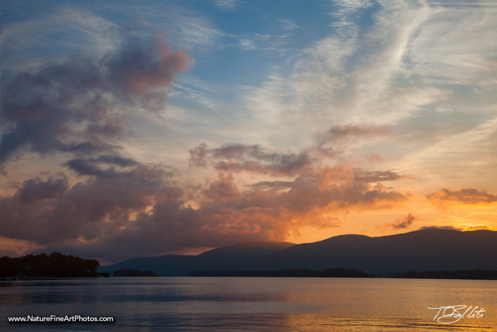 Sunrise photo over Lake George, New York