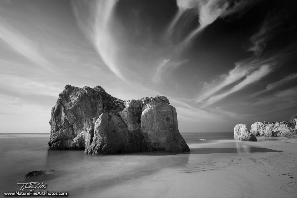 El Matador Black and White Beach Photo