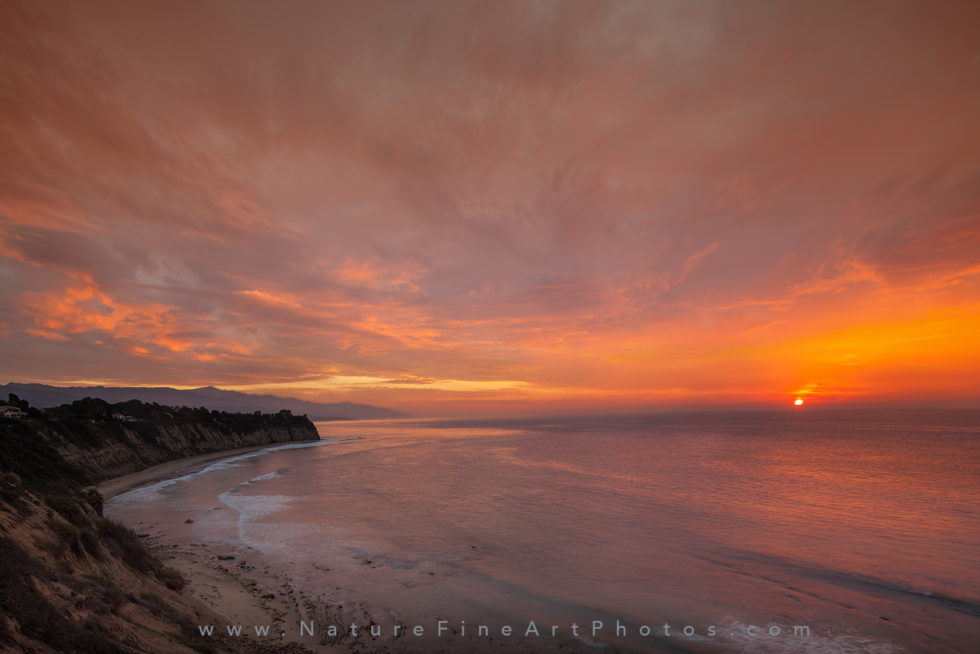 sunrise at point dume beach in malibu photo