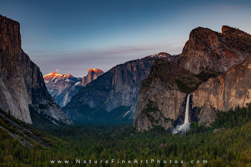 yosemite waterfall from tunnel view photo